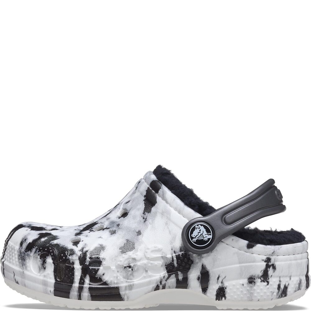 Crocs Baya Printed Lined Clog (Toddler/Little Kid) White/Grey 6 Toddler M